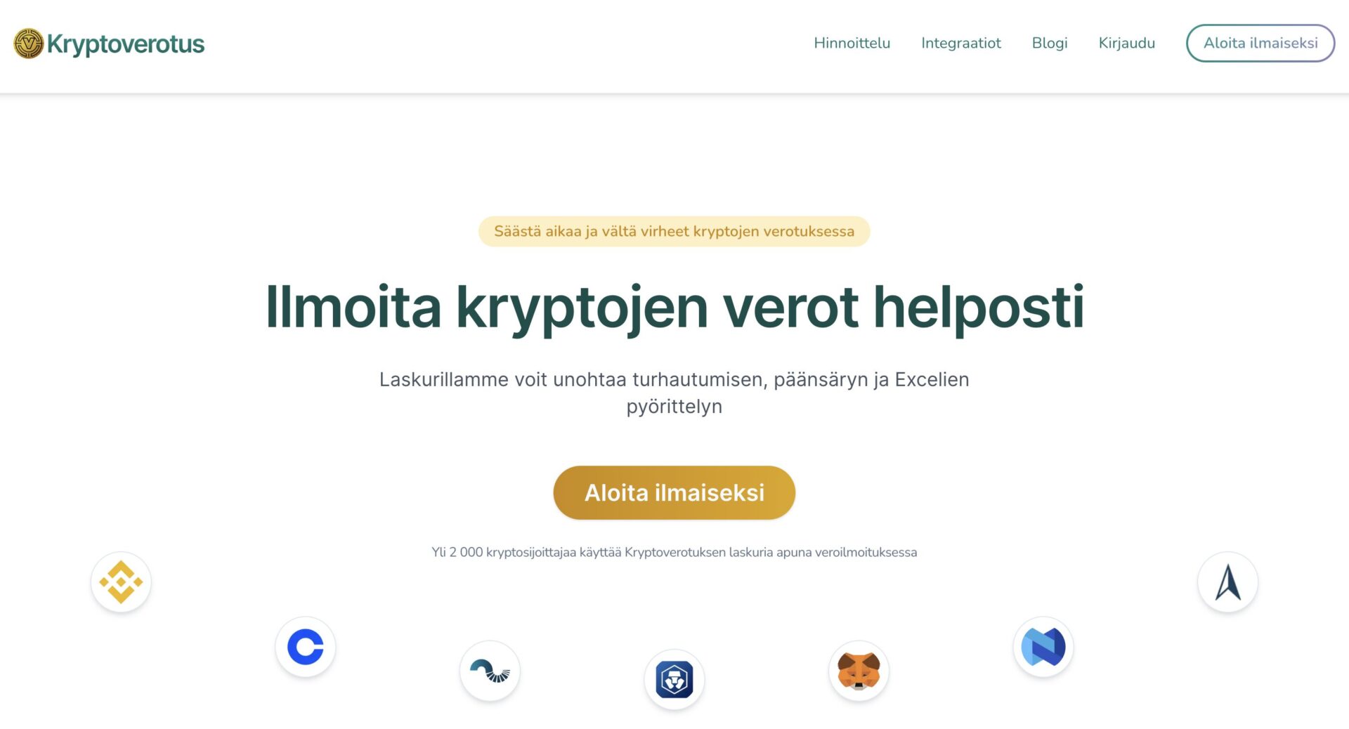 Kryptoverotus kokemuksia