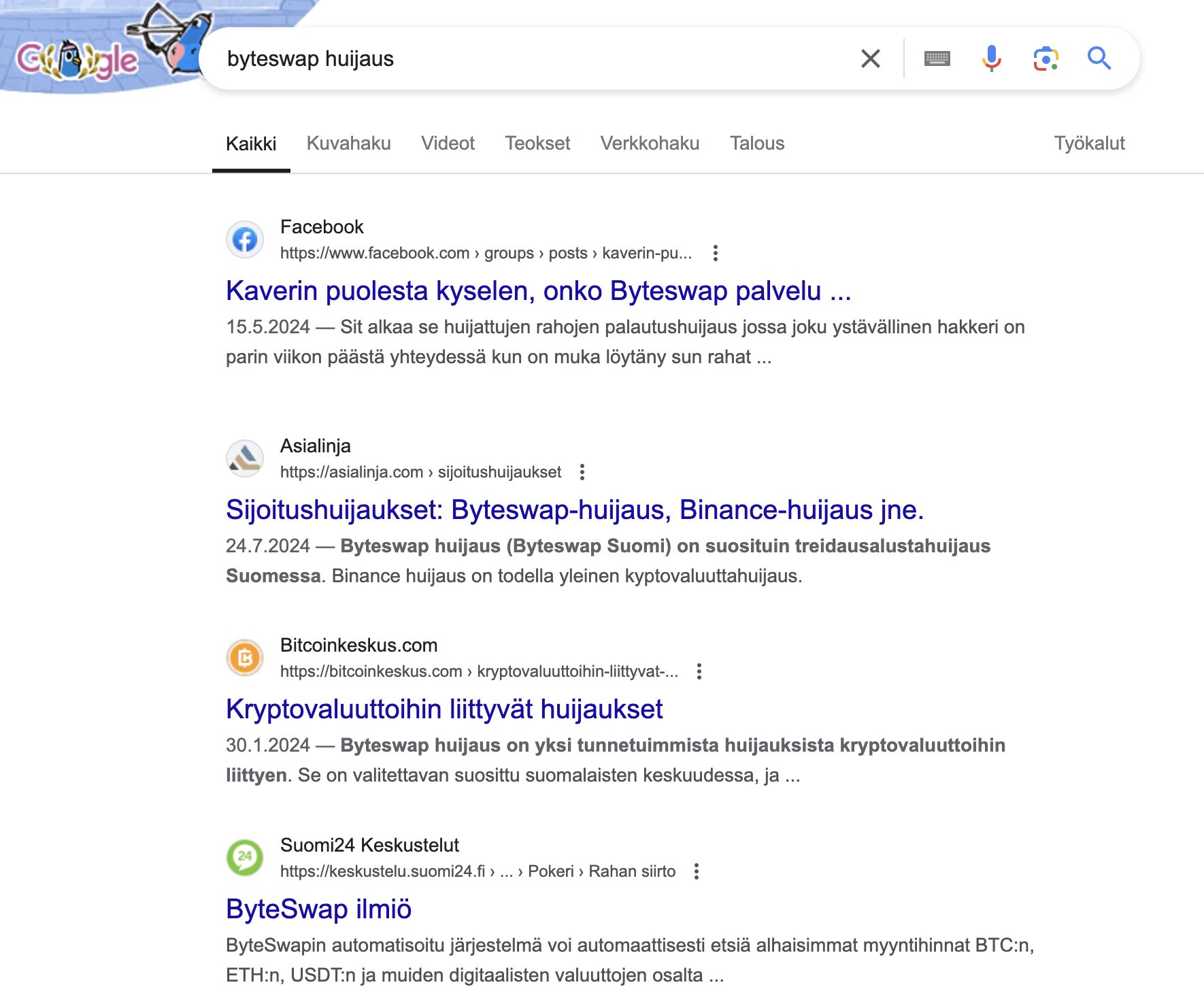Byteswap huijaus Google-haku