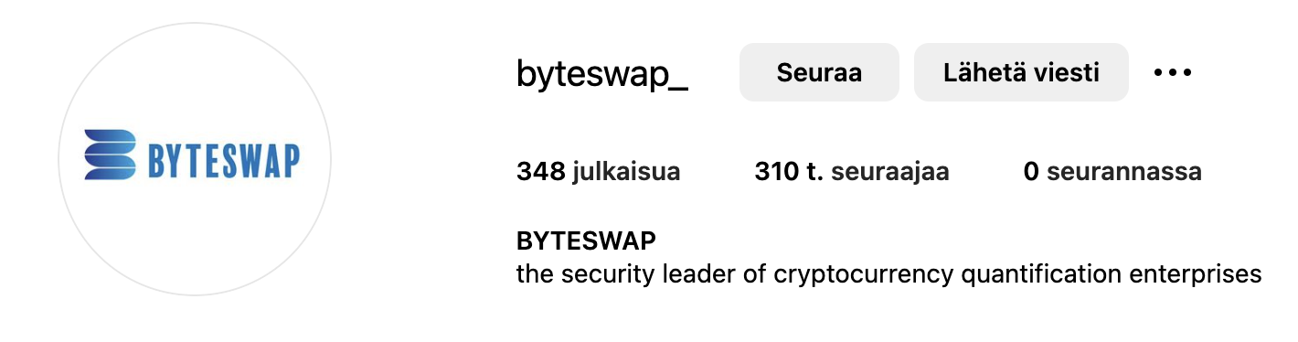 Byteswap huijaus Instagram
