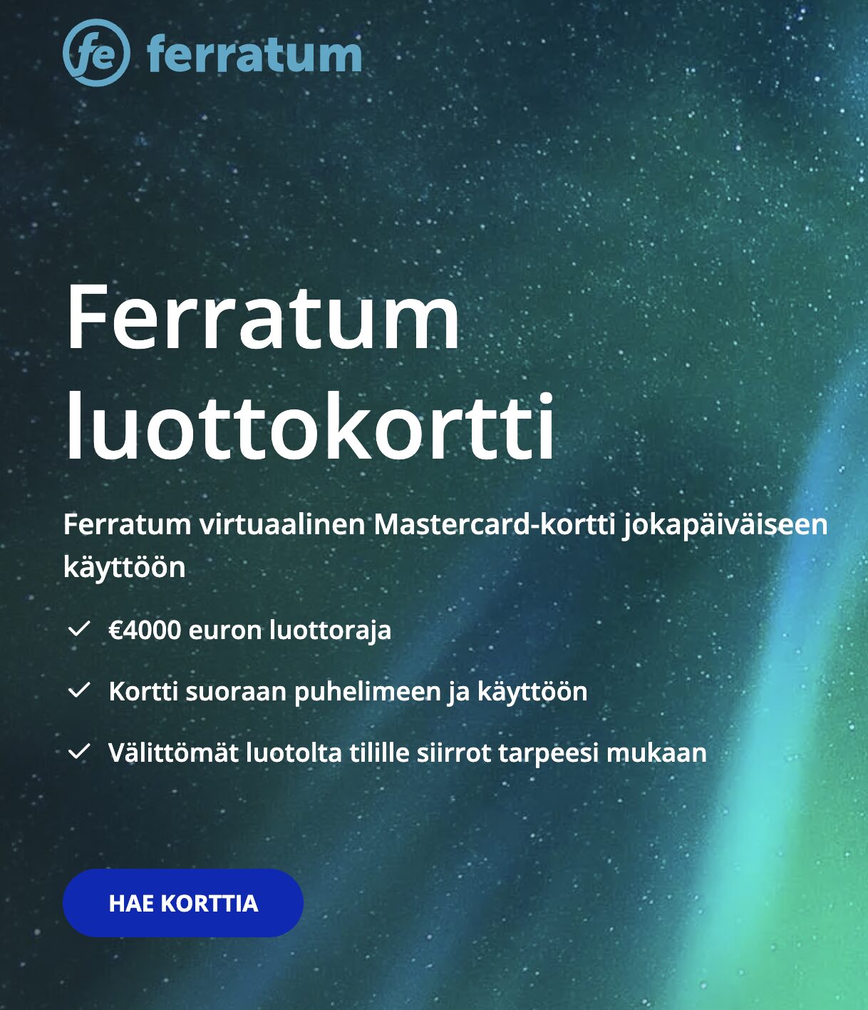 Ferratum luottokortti