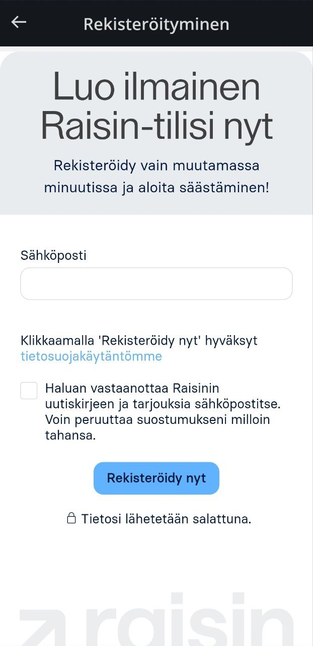 Raisin Rekisteröityminen