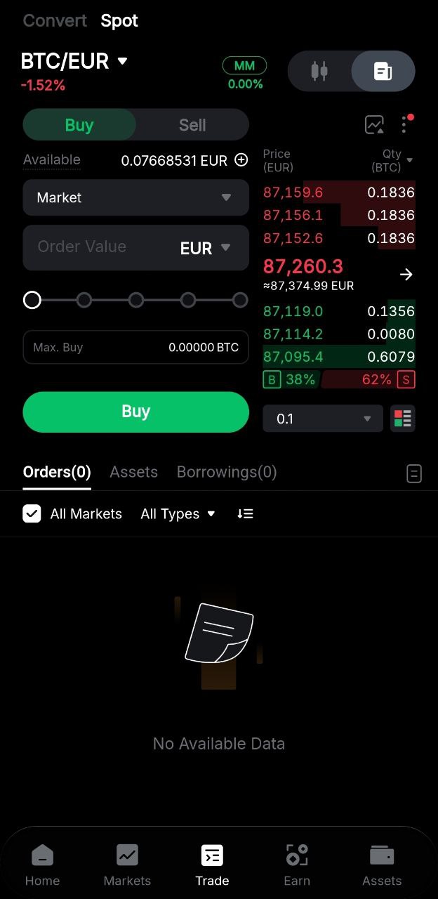 Bybit spot-ostaminen